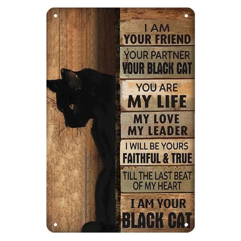 New Vintage Siamese Cat I Am Your Friend Your Partner Your Cat Funny Metal Tin Sign Wall Decor Man Cave Bar Retro Metal Vintage