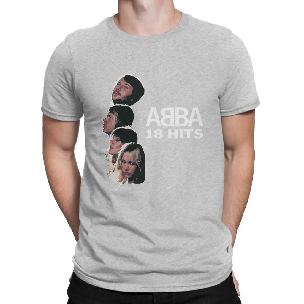 18 хитов Мужская футболка A-ABBA Группа Круглый вырез Короткий рукав 100% Хлопок Футболка Забавная Топ Высокое качество Идея для подарка