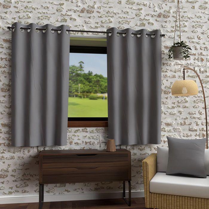 Портьера с люверсами из стираной микрофибры 135х180 см BOHEME серый, Soleil d'Ocre