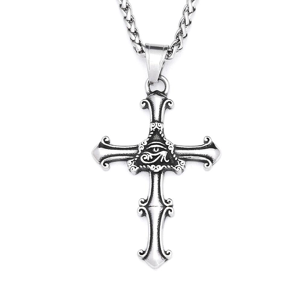 Fashion Vintage 316L Stainless Steel Cross Pendant Necklaces for Men Women Punk Hip Hop Amulet Jewelry Religious Gifts Wholesale