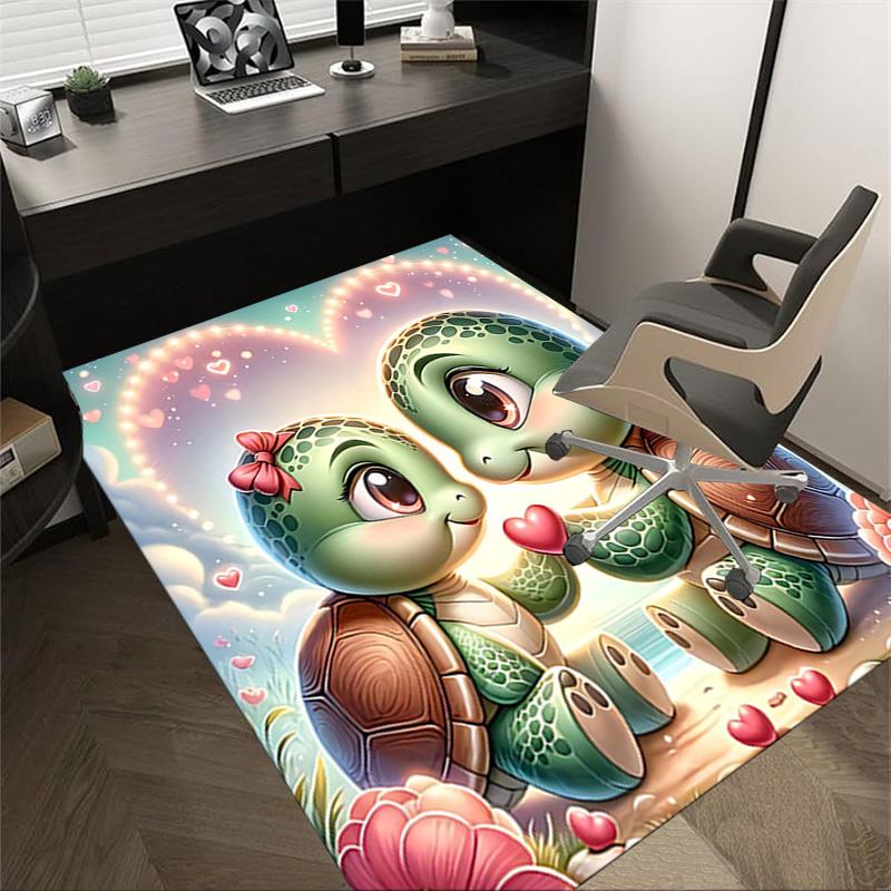 1PC Turtles Love Non-Slip Floor carpet, Office, family, bedroom, Studio - Large Area Rug, Decorative Mat, Longlasting Material-C0419