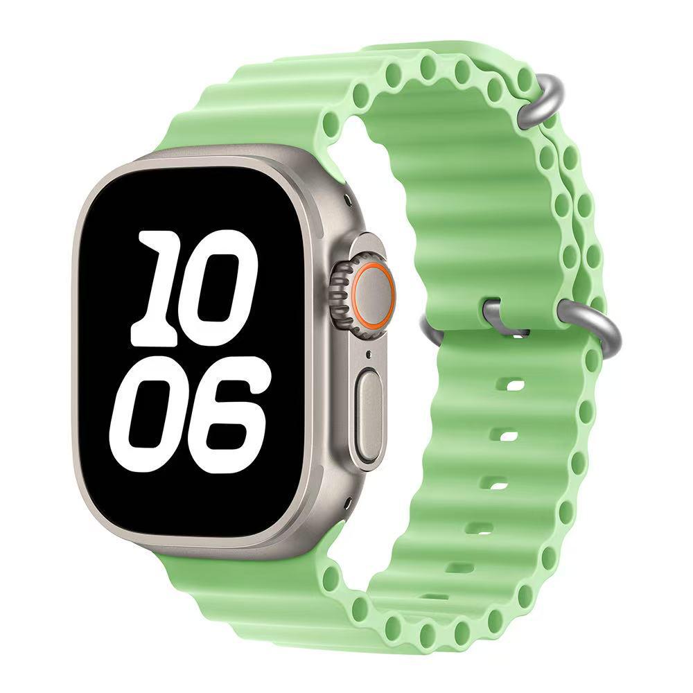 Ремешок для часов Apple Marine: Двухцветный силиконовый ремешок для Apple Watch 8/7/SE/Ultra — идеально подходит для занятий спортом