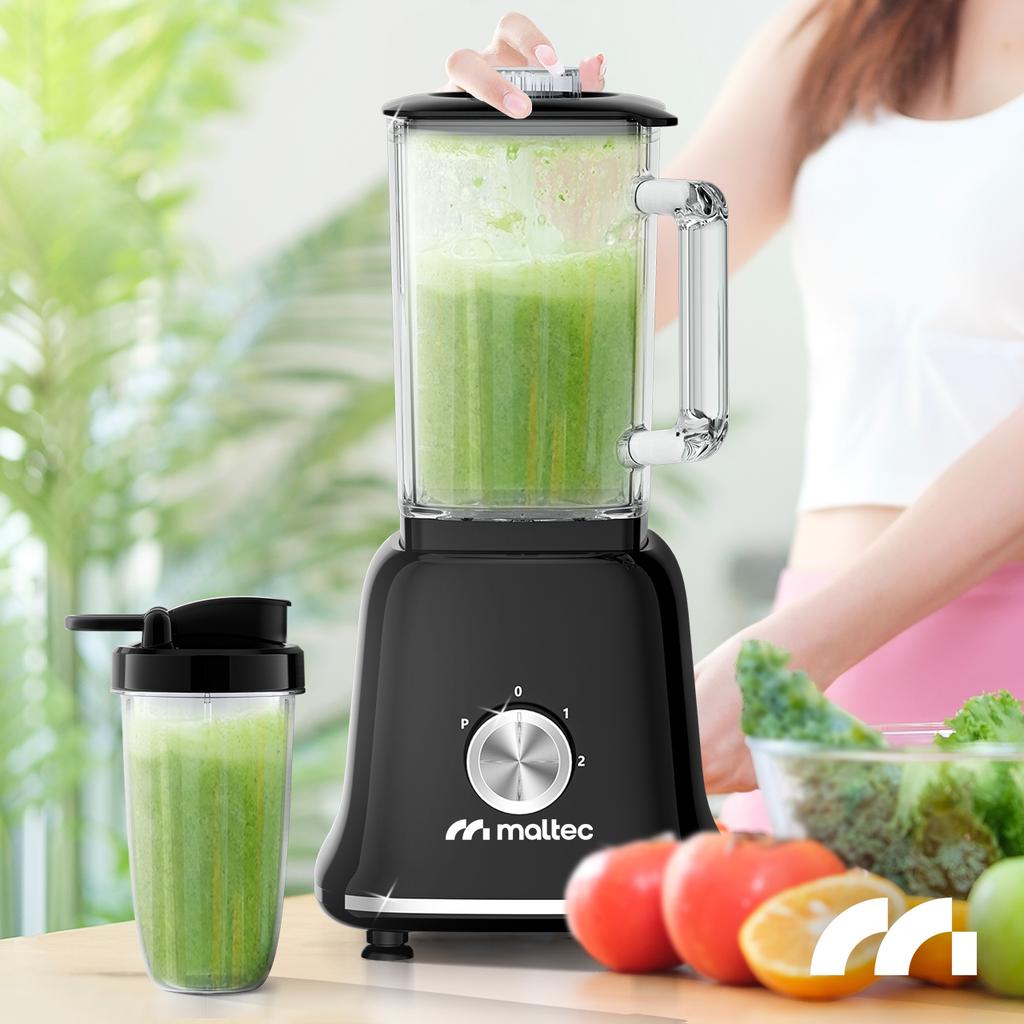 Стационарный блендер Maltec BL1800W с измельчителем и бутылками для take-away