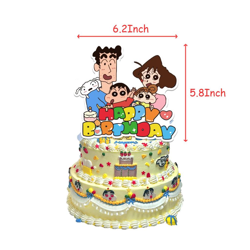 Crayon Shin-chan Theme Birthday Party Decorations: Banner, Balloons, Cake Topper, and Party Supplies Set