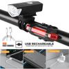 USB перезаряжаемый велосипедный фонарь, передний фонарь с задним фонарем, простая установка, 3 режима, велосипедные аксессуары для велосипеда
