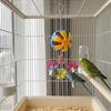 1pc Parrot Chew Toy Acrylic Hanging Bell Ball for Bird Cage Interactive Foraging Toy for Budgies Cockatiels Conures Durable