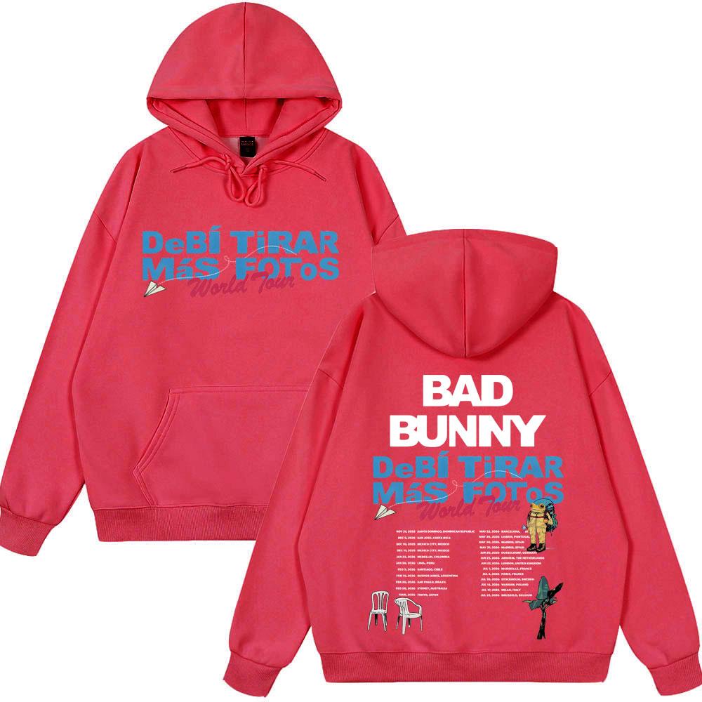 Rapper Bad Bunny DeBi TiRAR MaS FOToS DTMF World Tour Vintage Hoodie New Style Women Couple Winter Wear Harajuku Sweatshirt Tops