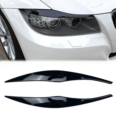 2 шт. глянцевая черная накладка на фару для BMW 3 серии E90 E91 седан универсал 2005-2012