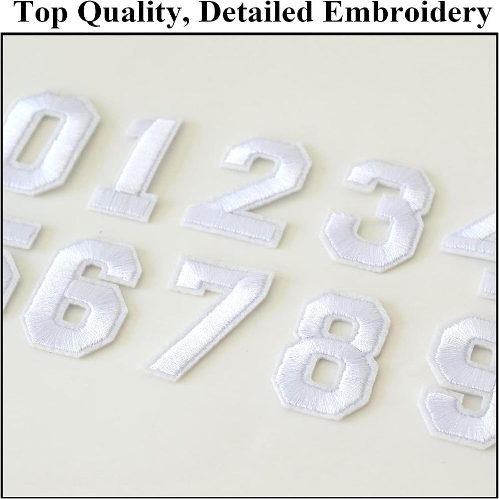 40 штук 1,9-дюймовые нашивки белые аппликационные аксессуары цифры 0-9 для джинсов