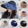 2 In 1 Foldable Sun Hat Sunscreen Anti UV Hair Hoop Sun Visor Summer Beach Hats for Women Girls