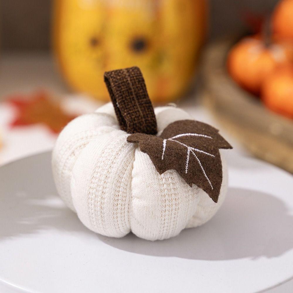 1pc 9x6cm Halloween Knitted Pumpkin Decor DIY Cute Artificial Pumpkin Creativity Party Tray Decorations Fake Pumpkin