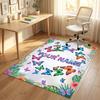 Butterfly Theme Crystal Velvet Rug Personalized Custom Name Text Soft Floor Mat Home Decor