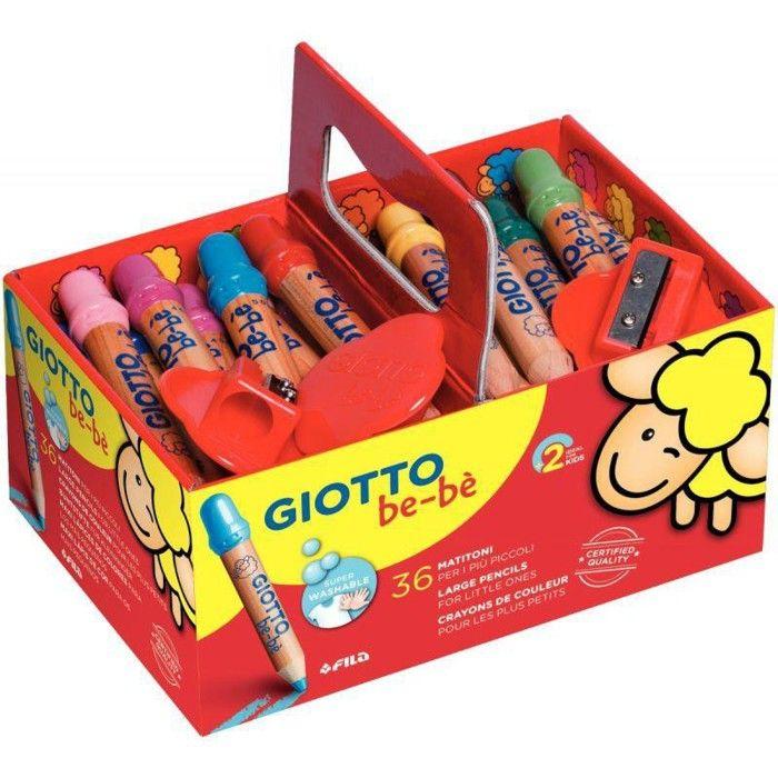 Crayons de couleur - GIOTTO - Maxi Schoolpack - 36 crayons - 3 taille-crayons - PEFC