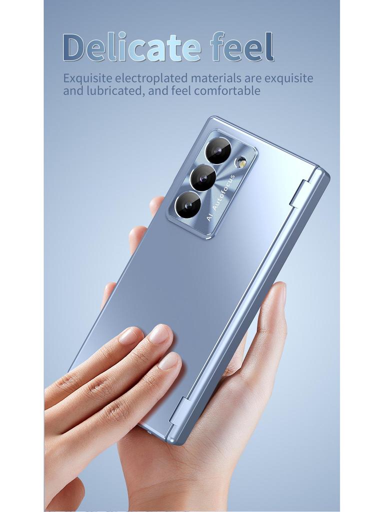 Совместимый чехол для Samsung Z Fold7/6 с отсеком для стилуса на двойном шарнире, пленкой-оболочкой для стилуса, полным покрытием и защитой от падений.