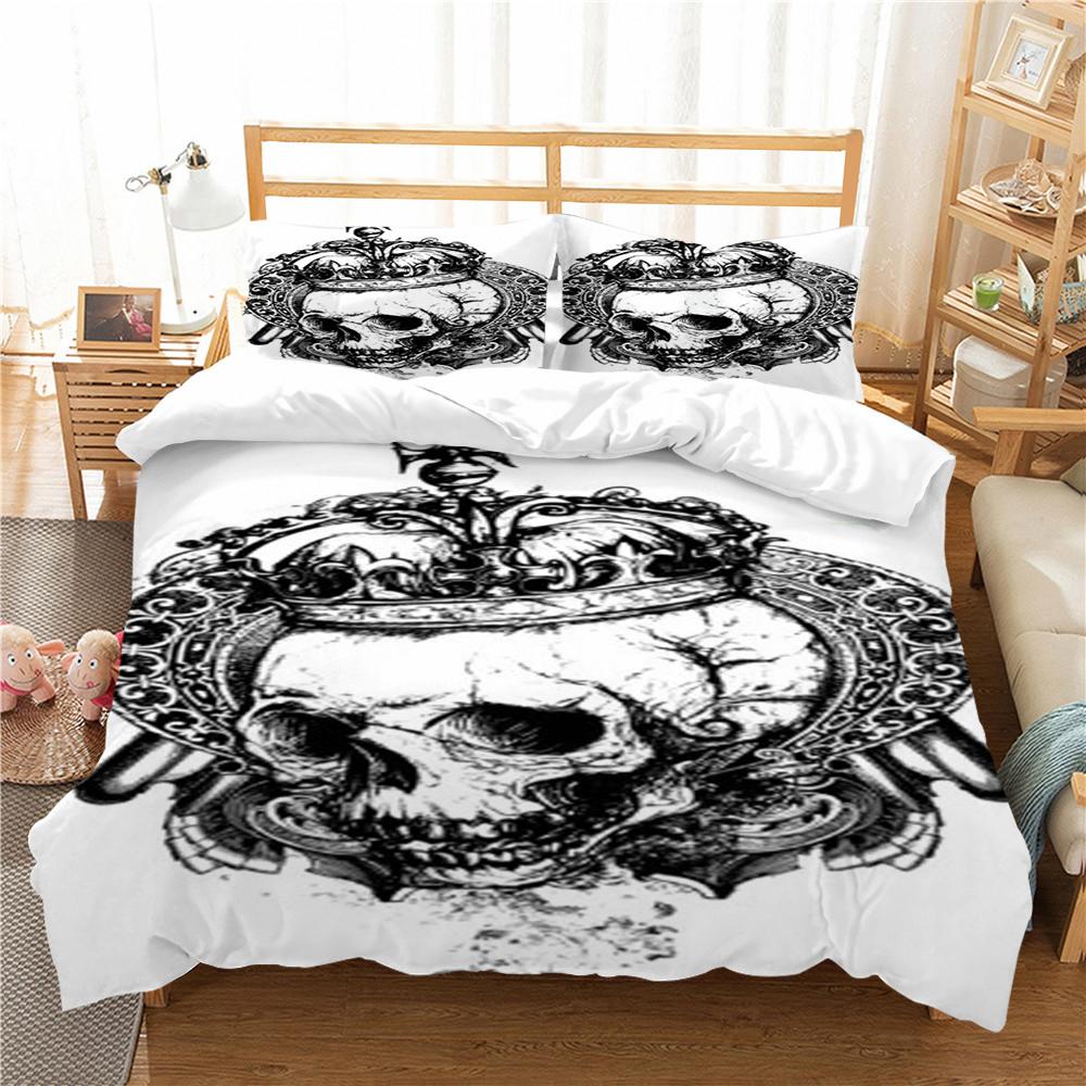 Покрывало на кровать с принтом 3D-черепов, комплект пододеяльников, комплект постельного белья для мальчиков и девочек, односпальный размер, высокое качество