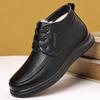 2025 Men's High-Top Leather Business Formal Casual Warm Cotton Shoes for Autumn/Winter