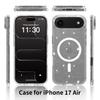 Прозрачный чехол с блестками для Magsafe iPhone Air 17 Pro Max iPhoneair 17Pro Mag Safe Женский Девичий Противоударный Защитный Блестящий Чехол для телефона Аксессуары