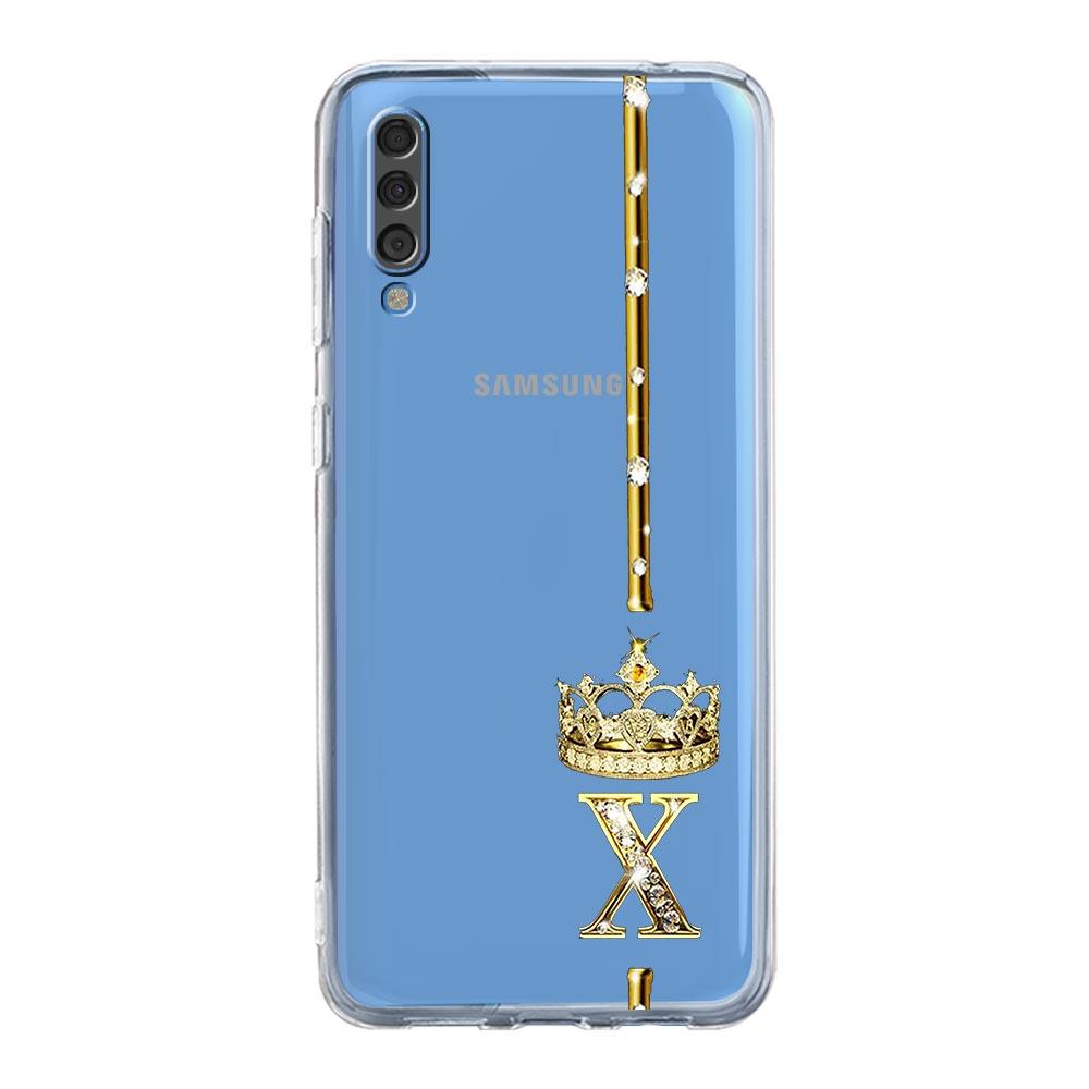Чехол для телефона Samsung A14 5G A12 A22 A32 A34 A42 A52 A54 A50 A70 A72 A40 A20E A10S A20S A02S A04S Покрытие Алмазная Корона Буквы