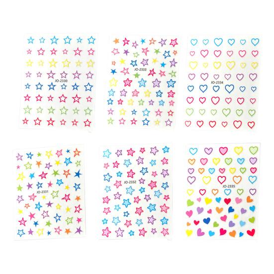 3 шт. маникюрные наклейки не выцветающие декоративные ПВХ изысканные красочные пятиконечные звезды дизайн ногтей накладки для девочек
