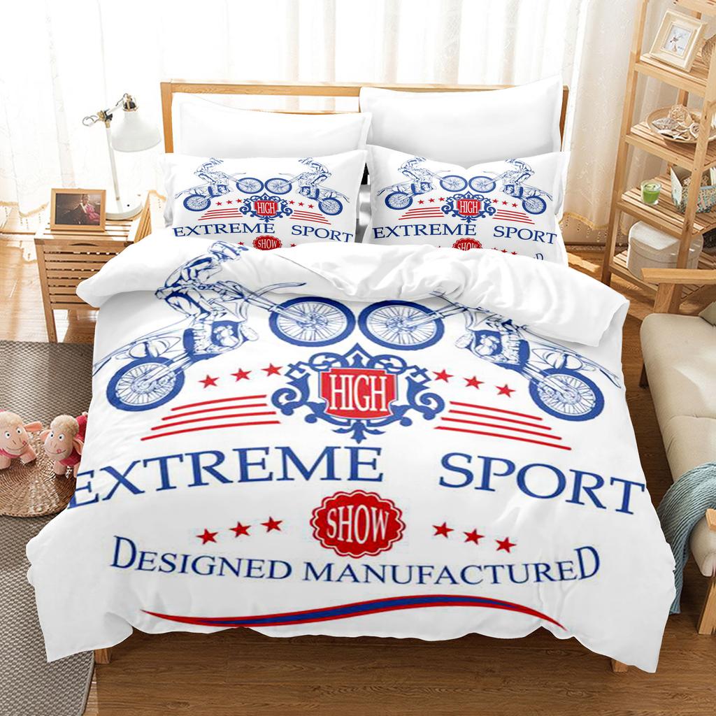 Vintage Pop Goth Reaper Skull Punk Rock Bedding Digital Printing Polyester Cotton Three-Piece Set