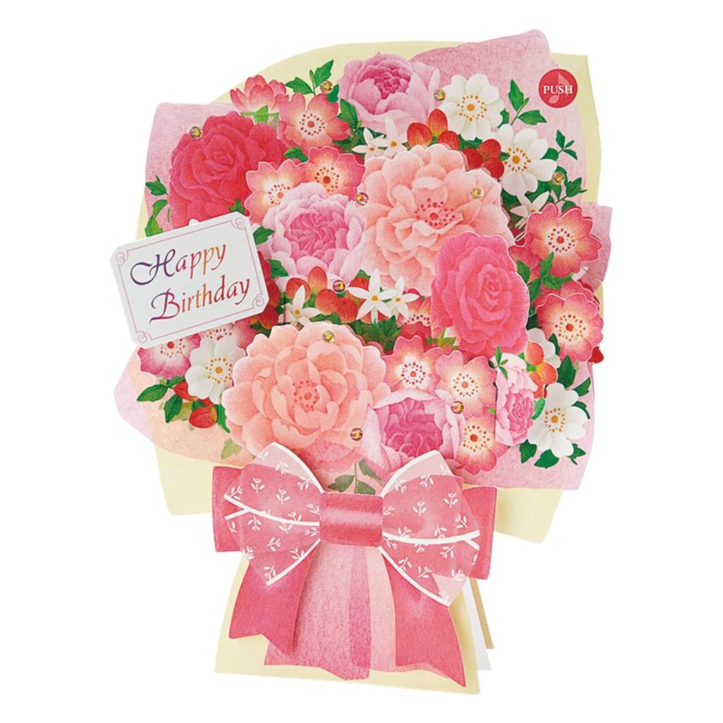 Открытка на день рождения Sanrio Melody Открытка на день рождения Букет роз ДЕНЬ РОЖДЕНИЯ Музыкальная шкатулка Открытка Возможна доставка за границу SANRIO 832201 "С ТЕБЯ" "Цветочный вальс" JPME43-2