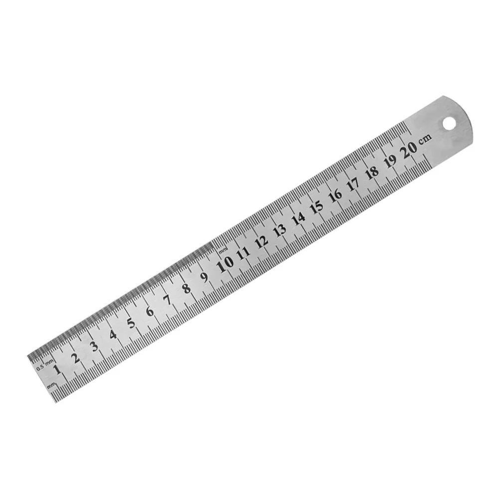 Double Sided Metal Scale Stainless Steel Straight Ruler Measuring Tool Stationery Drafting Accessory School Office Supplies
