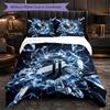Juventus FC Pattern 3 Pieces Bedding Set Soft Microfiber Duvet Cover with Pillow Cases for Bedroom