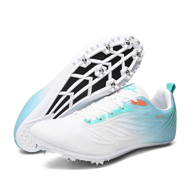 Men Women Track Field Events Cleats Sprint Shoes Athlete Short Spikes Running Sneakers Training Racing Sport Shoes Size 34-44