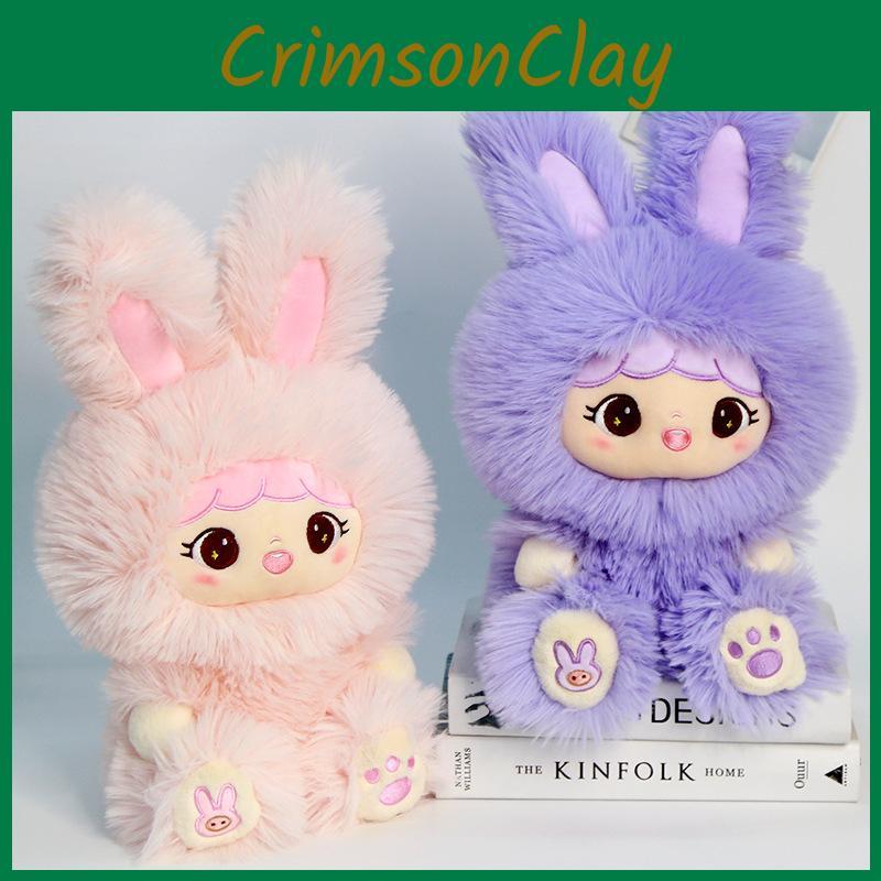 Милая длинноухая плюшевая игрушка в виде мультяшного кролика для девочки, ребенка, компаньон, подарок на день рождения