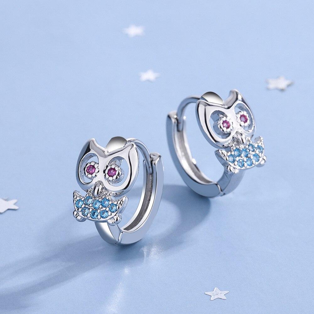 Серьги-гвоздики из стерлингового серебра 925 пробы с совой, очаровательные серьги-гвоздики для пирсинга для женщин и девочек, детей, свадьбы, дня рождения, 2022, модные ювелирные изделия Pendientes Eh1789