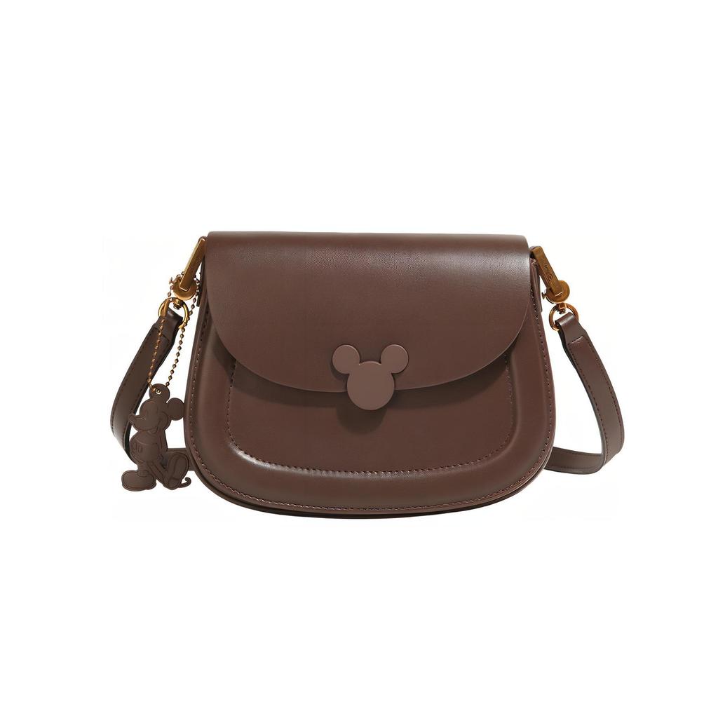 New Disney Mickey Series PU Crossbody Bag, Commuter Bag Medium Size Women's Brown BMK-71082K