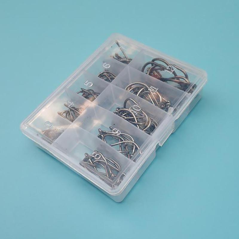 100Pcs/Box Fish Hook With Barb Fish Hook With Hole Silver Small Accessories