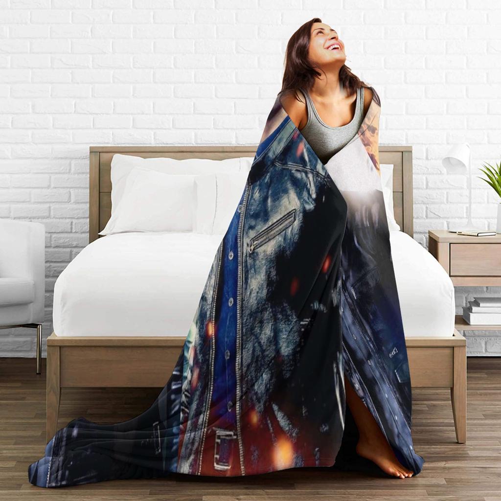 Leons Kennedy Residents Evils Warm Soft Blanket Students Plush Throw Blanket Pattern Couch Chair Flannel Bedspread Bed Cover