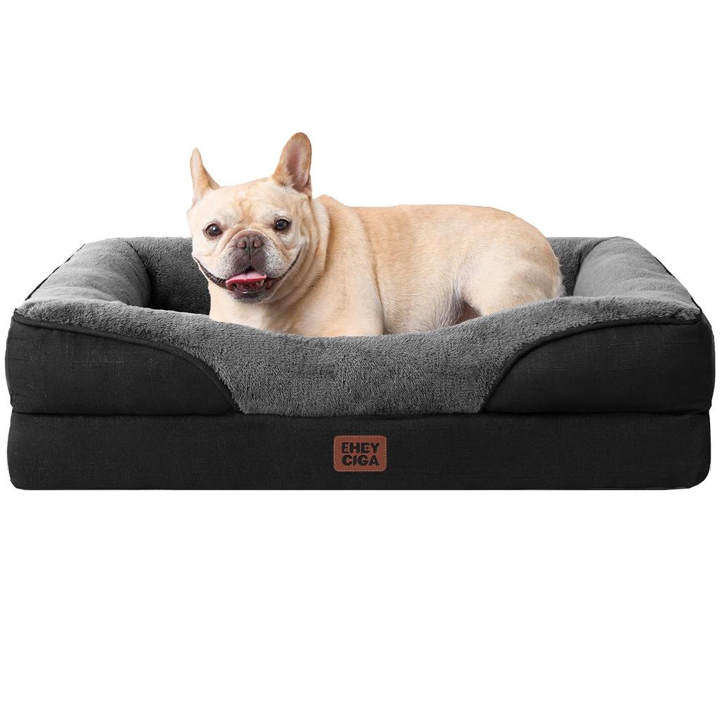 EHEYCIGA Dog Cat Suitable for Small and Medium Removable Bed, Washable, Waterproof, Bed, High-Rebound, Medium, Dogs, Cushioned, Cover, Non-Slip (Dark