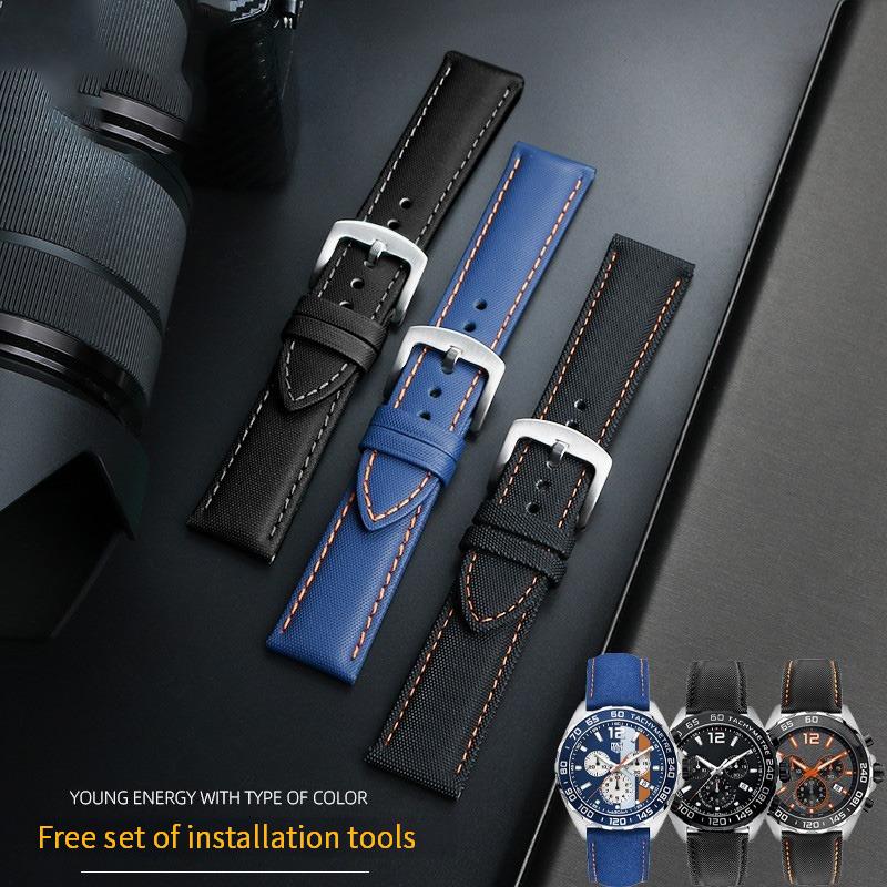Классический 20 мм 21 мм 22 мм 23 мм 24 мм нейлоновый кожаный ремешок для часов Seiko № 5 Rolex longines WATCH Мужской Женский холщовый тканевый ремешок для часов