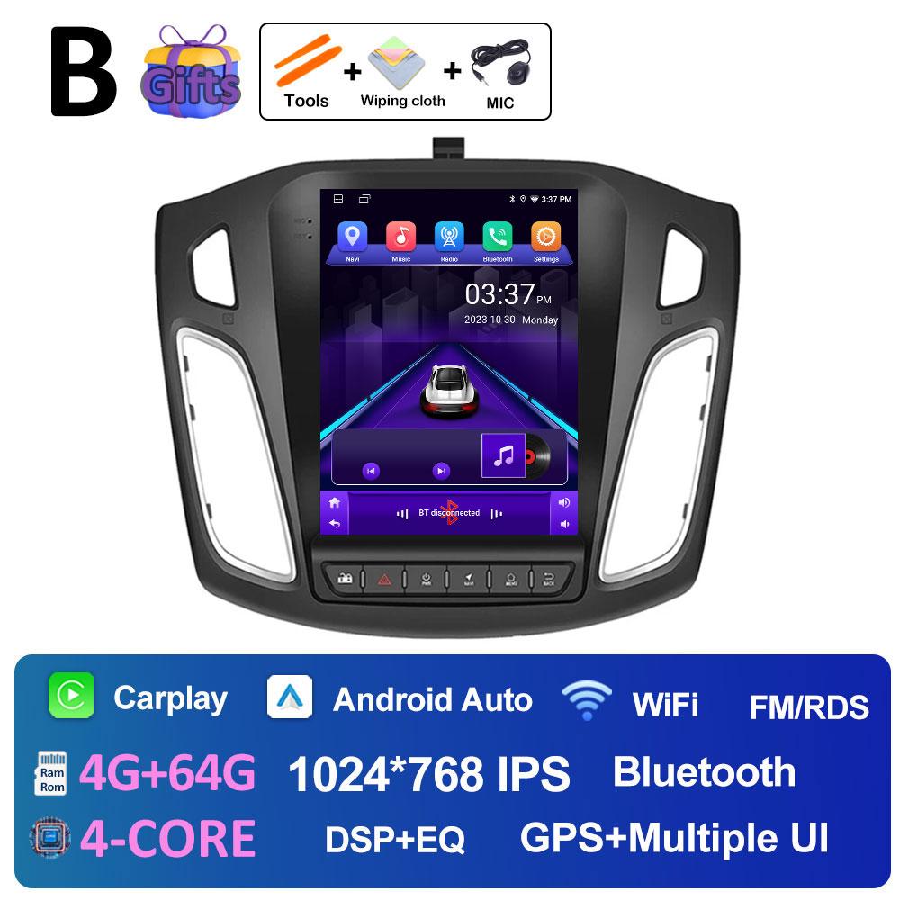 Android 14 Авто Радио Плеер Для Ford Focus 3 Mk 3 2011 2012 2013 2014 - 2019 DSP Стерео Вентилятор Охлаждения 2.5D Сенсорный Экран Нет 2 DIN