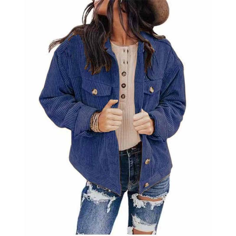 Autumn and Winter New Foreign Trade Women's Solid Color Jacket Top Cardigan Loose Polyester Fleece Jacket