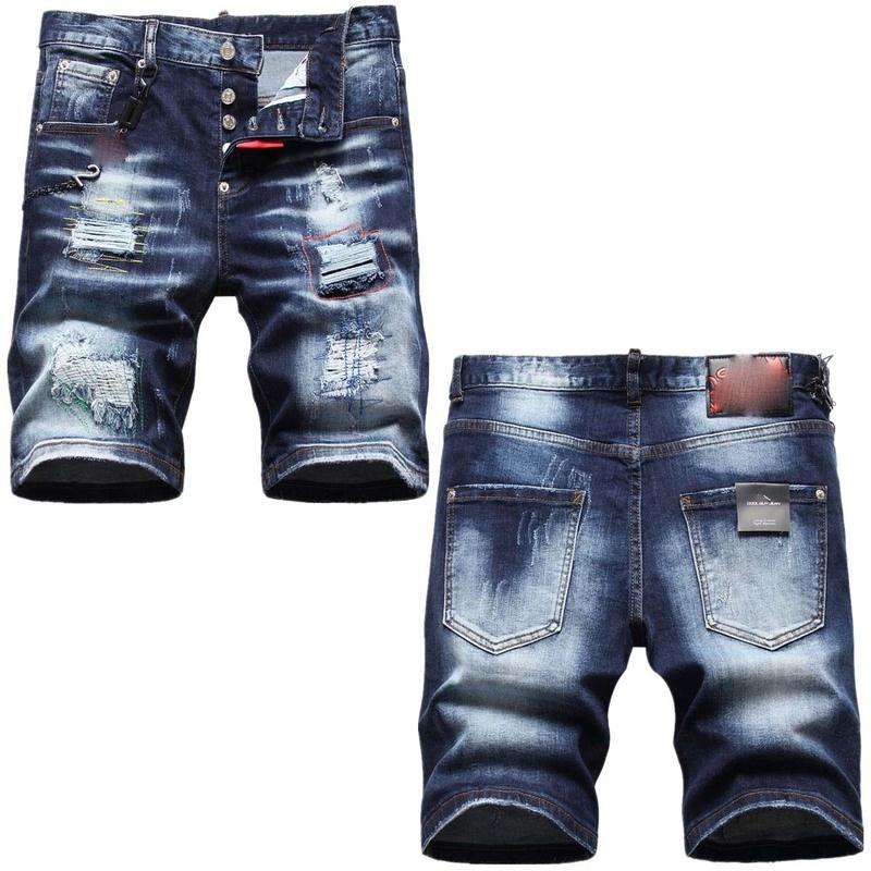 2022 Summer Fashion Men Denim Shorts Pants Men Casual Shorts Jeans Holes Trousers