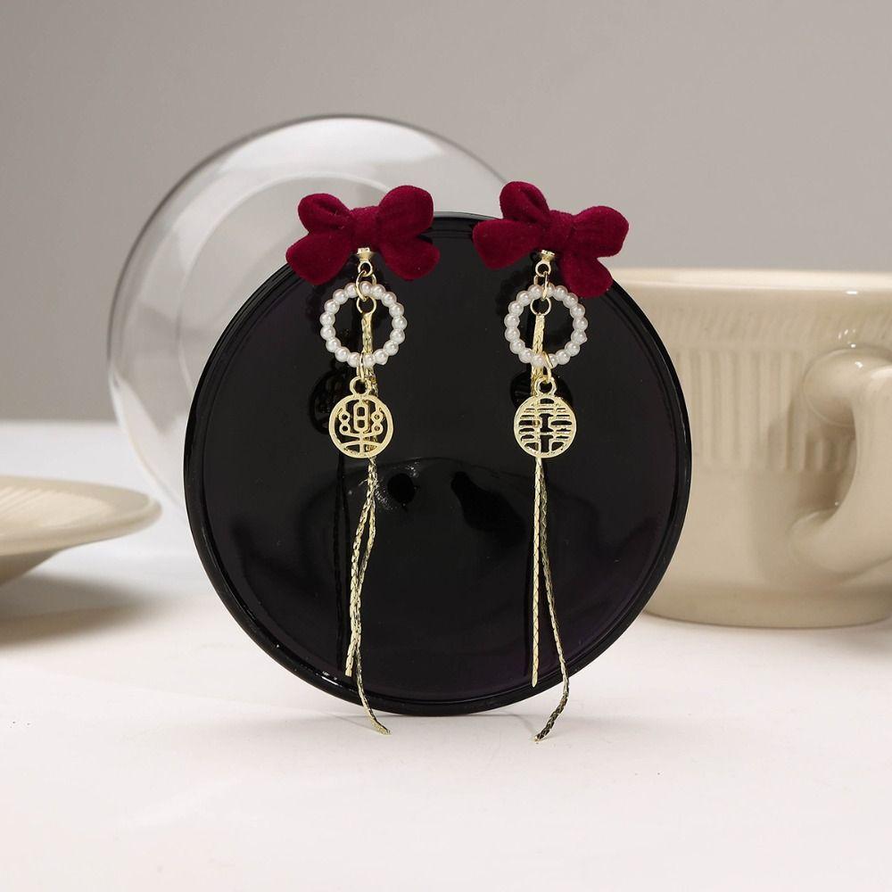 Tassel Dangle Earrings Pearl Korean Style Earrings Simple Sweet Jewelry Girls