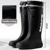 Модные мужские резиновые сапоги для улицы, модные сапоги с длинным голенищем для рыбалки, нескользящие водонепроницаемые сапоги, парная рабочая обувь, резиновые сапоги, теплые сапоги для дождя