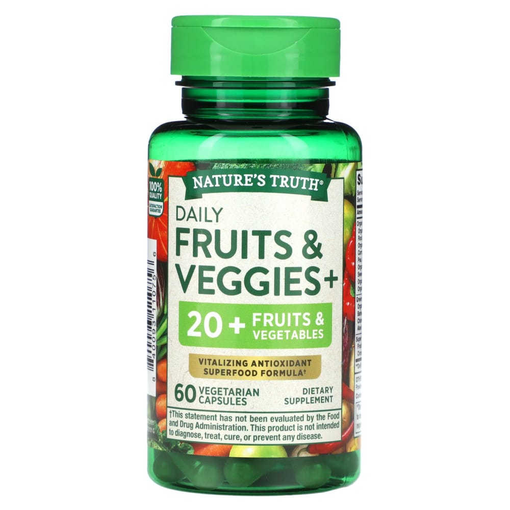 Natures Truth Daily Fruits & Vegetables+ Veggie Capsules 60 Count