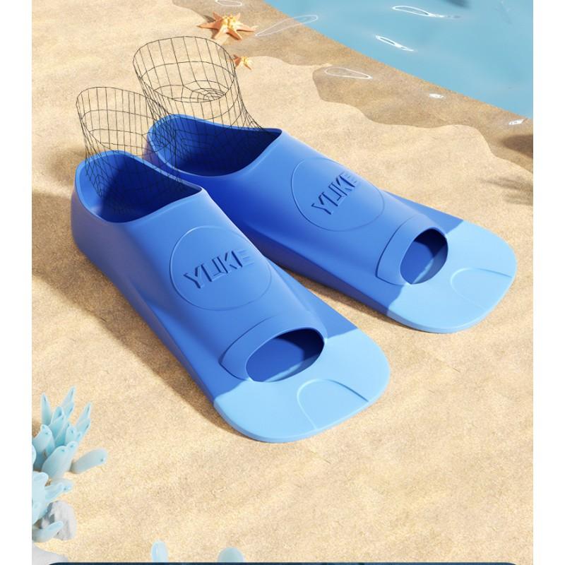 Silicone Swimming Fins Adults Kids Freestyle Breaststroke Training Short Fin Duck Foot Dive Gear