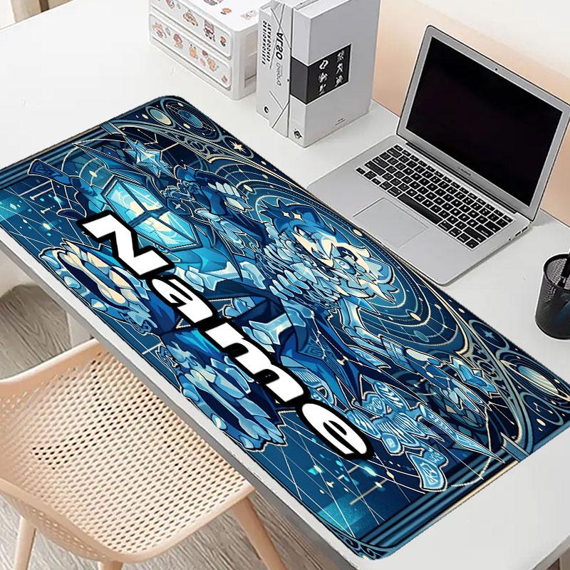 Custom Name Personalized Cosmic Bot Crew Pattern Mousepad, Laptop PC Desk Mat, Decorative Desk Mat for Home Keyboard Pad Gift