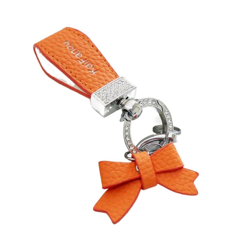 Держатель для ключей Роскошный брелок из натуральной кожи Брелок-бабочка со стразами Автомобильные аксессуары