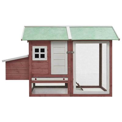 Chicken Coop Mocha 170 X 81 X 110 Cm Solid Pine and Spruce Wood