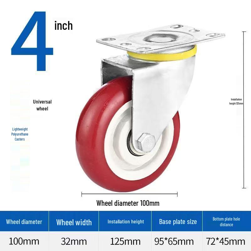 Silent Heavy Duty Polyurethane Caster Wheels for Trolley Carts (45-68 inch)