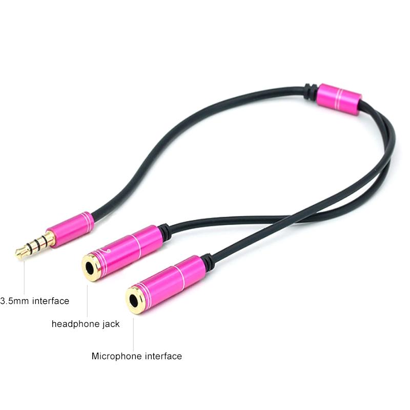 3.5Mm Audio Splitter Cable For Computer Laptop Jack 3.5 Mm 1 Male To 2 Female Microphone Headphone Y Splitter Aux Cable