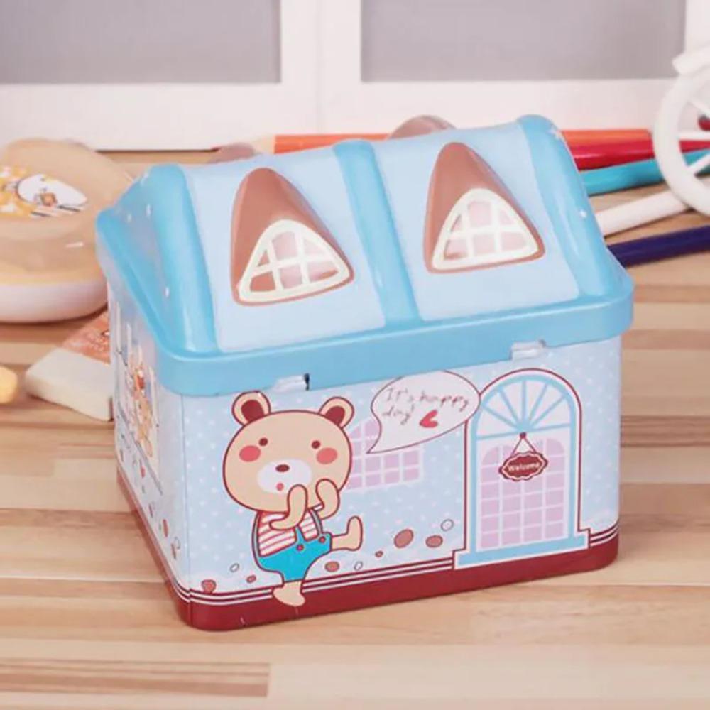 С Ключевым Замком Дом Коробка для Монет Милый Сейф для Монет Коробка для Хранения Форма Дома Копилка День рождения