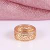 Kinel Vintage Rose Gold Color Hoop Earrings And Ring Sets Natural Zircon Jewelry Set