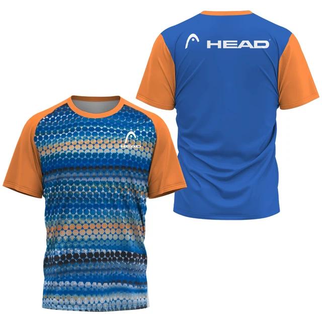Модная теннисная тренировочная одежда с 3D-градиентным принтом футболка для мужчин, спортивная одежда для бадминтона на открытом воздухе, летние свободные топы с коротким рукавом